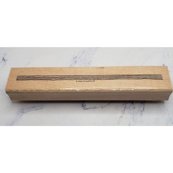 Stampin' Up Many Lines 6 Inch Border Wood Mounted Rubber Stamp - Picture 1 of 7
